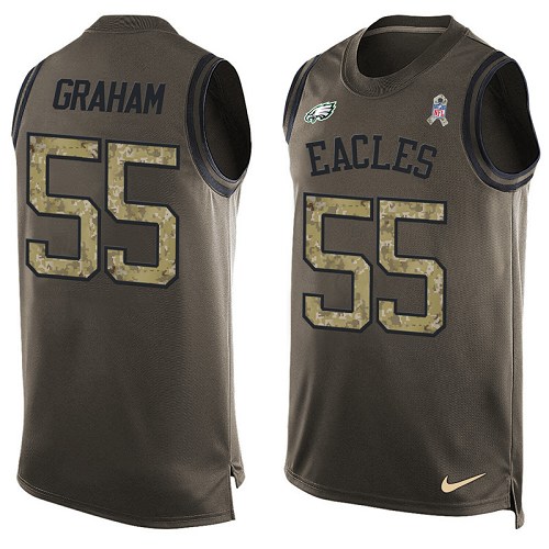 Men's Limited Brandon Graham Nike Jersey Green - #55 Salute to Service Tank Top NFL Philadelphia Eagles